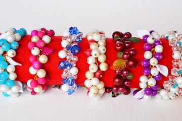 Set of bracelets - multi-colored bracelets from beads 