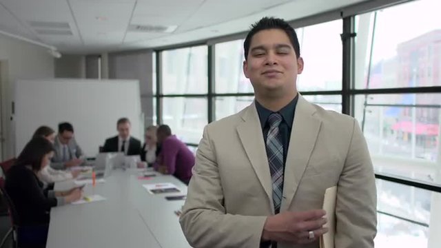 Group of attractive professionals involved in meeting