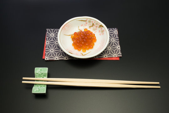 salmon roe. in Japan, salmon roe is recognized as one of the luxury food stuffs and served for the festive meals such as New Year celebration dish. 