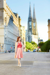 Fototapeta premium Beautiful young tourist in Vienna