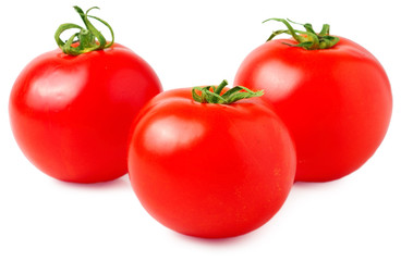 Fresh tomatoes isolated on white