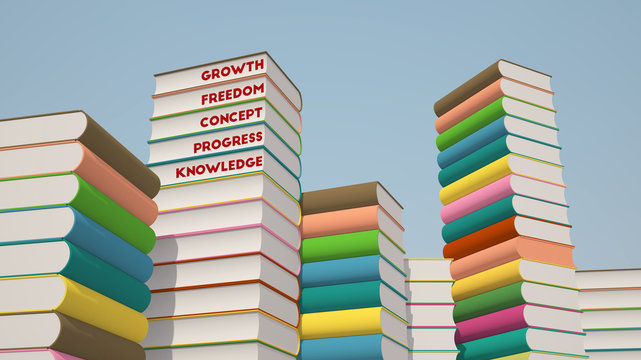 stack of books, 3d rendering