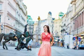 Beautiful young tourist in Vienna