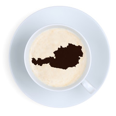 Kaffee Österreich Karte Kaffeepause in Tasse Kaffeetasse