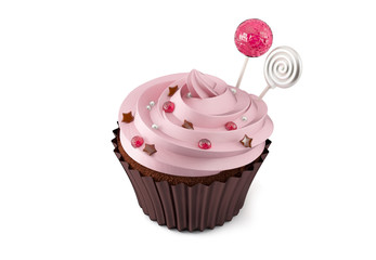Cupcake on white backgroud