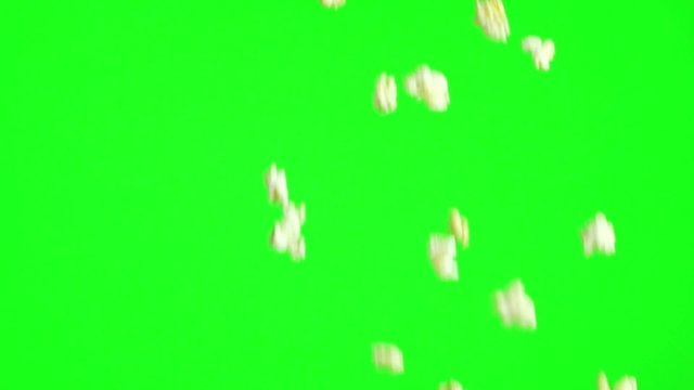 real popcorn falling in slow motion