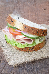 Ham sandwich with cheese