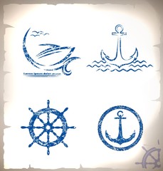 Set of  sea  emblems