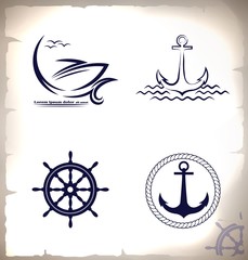 Set of  sea  emblems 