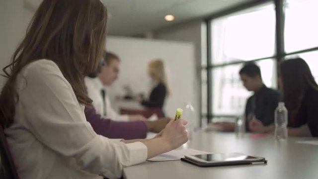 Group of attractive professionals involved in meeting