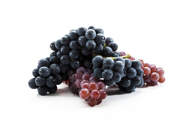 Collection of Fresh Grapes on Bright Backgroup Up Close