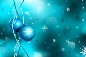 Fototapeta na wymiar Merry Christmas, New Year postcard, Christmas balls and snow