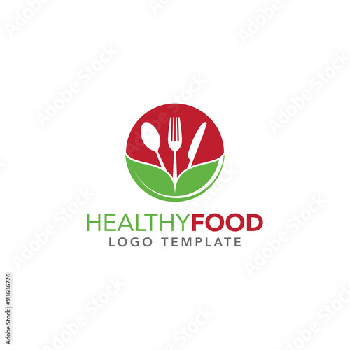  Healthy Food Restaurant Logo Template Stock image and 