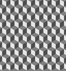 Seamless geometric volume pattern. Fashion graphics background design. Optical illusion 3D cube shapes. Modern stylish texture for prints, textiles, wrapping, wallpaper, website, blogs etc. VECTOR