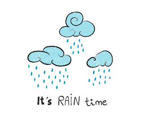It's rain time, vector illustration