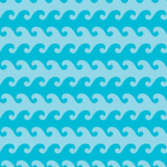 Seamless wave patterns. Fashion graphics design. Abstract marine in ocean colors. Suitable for fabric or background design. Graphic style for wallpaper, apparel and other print production. Vector