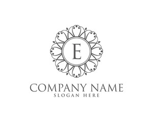 Elegance Floral frame Logo Icon