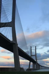 Photo sur Plexiglas Pont Vasco da Gama Vasco da Gama bridge in vertical in Portugal