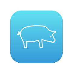 Pig line icon.
