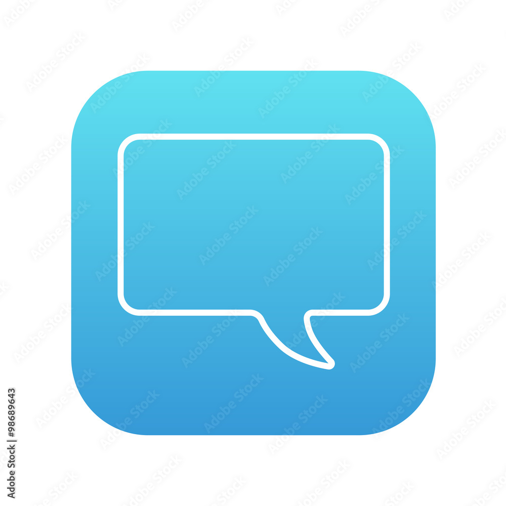Poster empty speech bubble line icon.