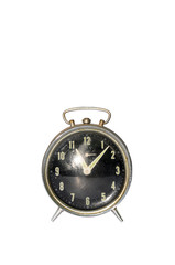 old alarm clock on white background