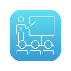 Business presentation line icon.