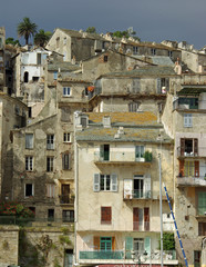 Fototapeta na wymiar Corse, les hautes maisons du vieux Bastia
