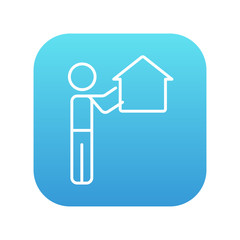 Real estate agent line icon.