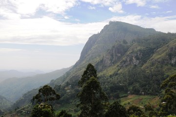 Mountain landscape in the surroundings of Nuwara Eliya.