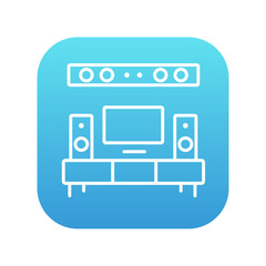 TV flat screen and home theater line icon.