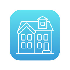 Two storey detached house line icon.