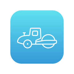 Road roller line icon.