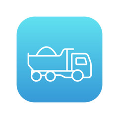Dump truck line icon.