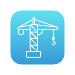 Construction crane line icon.