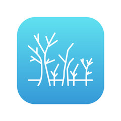 Tree with bare branches line icon.