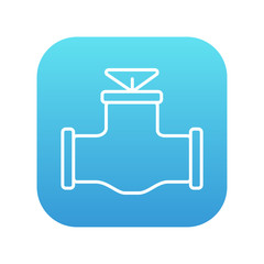 Gas pipe valve line icon.