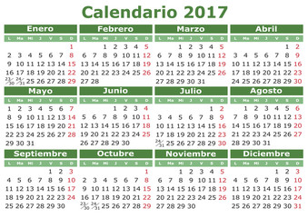 Spanish Calendar 2017