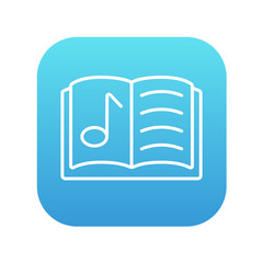 Music book line icon.
