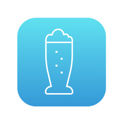 Glass of beer line icon.