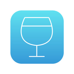 Glass of wine line icon.