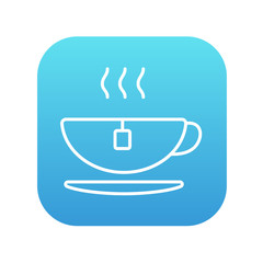Hot tea in cup line icon.