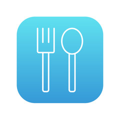 Spoon and fork line icon.