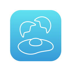 Broken egg and shells line icon.