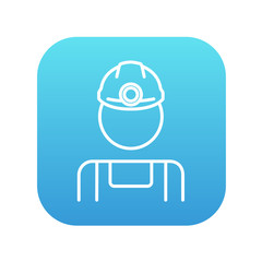 Coal miner line icon.