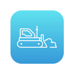 Bulldozer line icon.