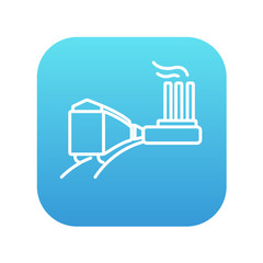 Factory with railway line icon.