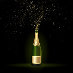 Champagne with Gold Confetti © Vicgmyr