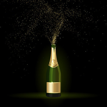 Champagne with Gold Confetti