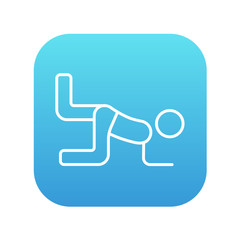 Man exercising buttocks line icon.