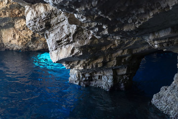 Fototapeta na wymiar Blue caves on Zakynthos Island in Greece